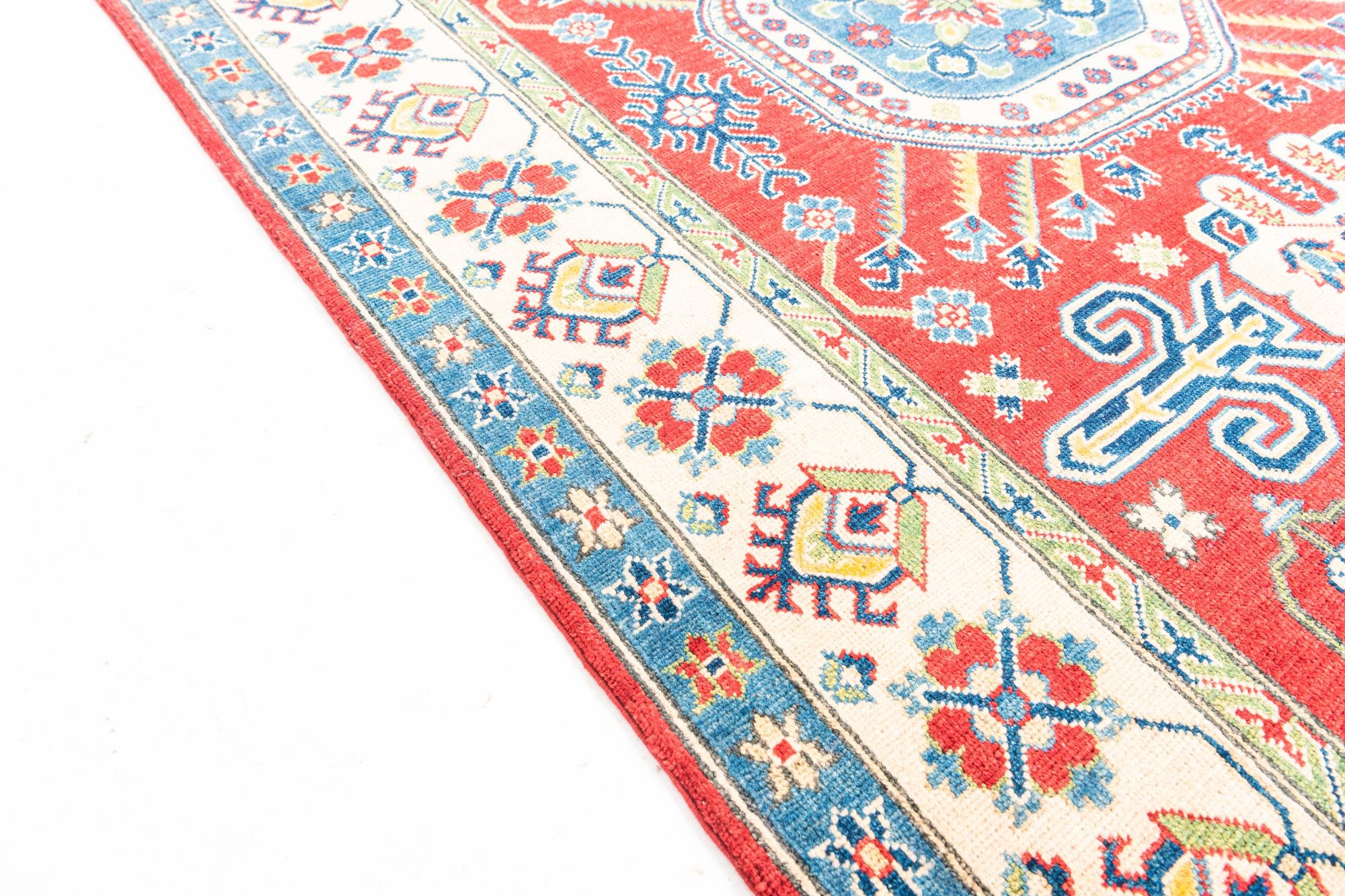 5' 1 x 6' 10 Hand Knotted Kazak Rug