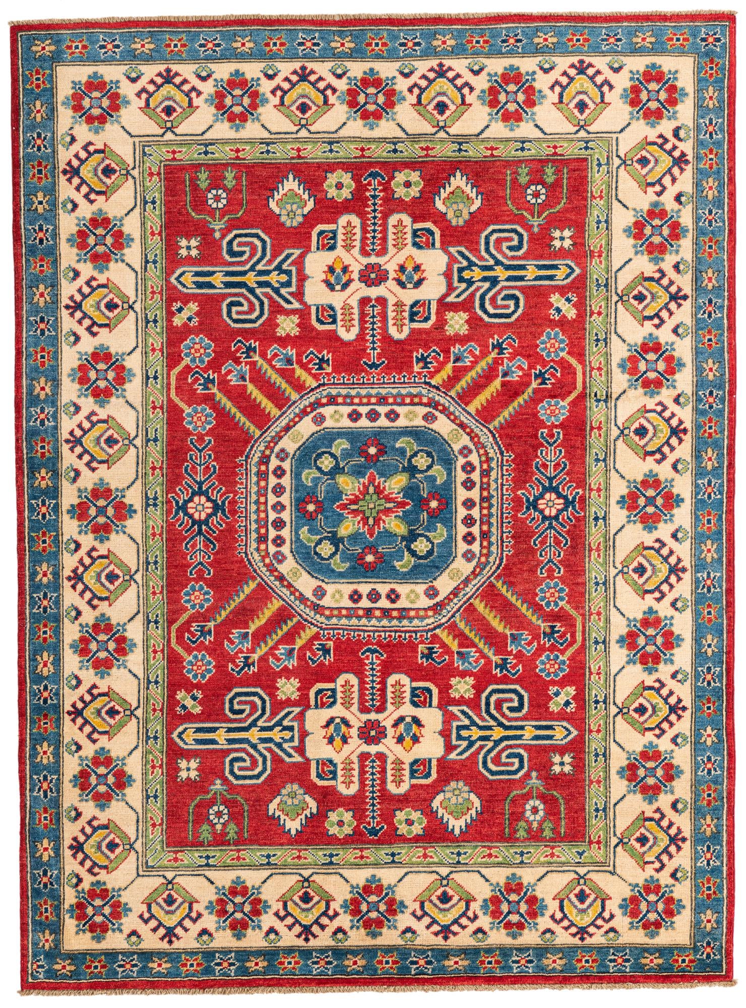 5' 1 x 6' 10 Hand Knotted Kazak Rug
