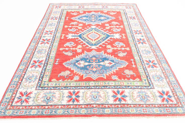 Detail image of 5' 7 x 8' 3 Hand Knotted Kazak Rug