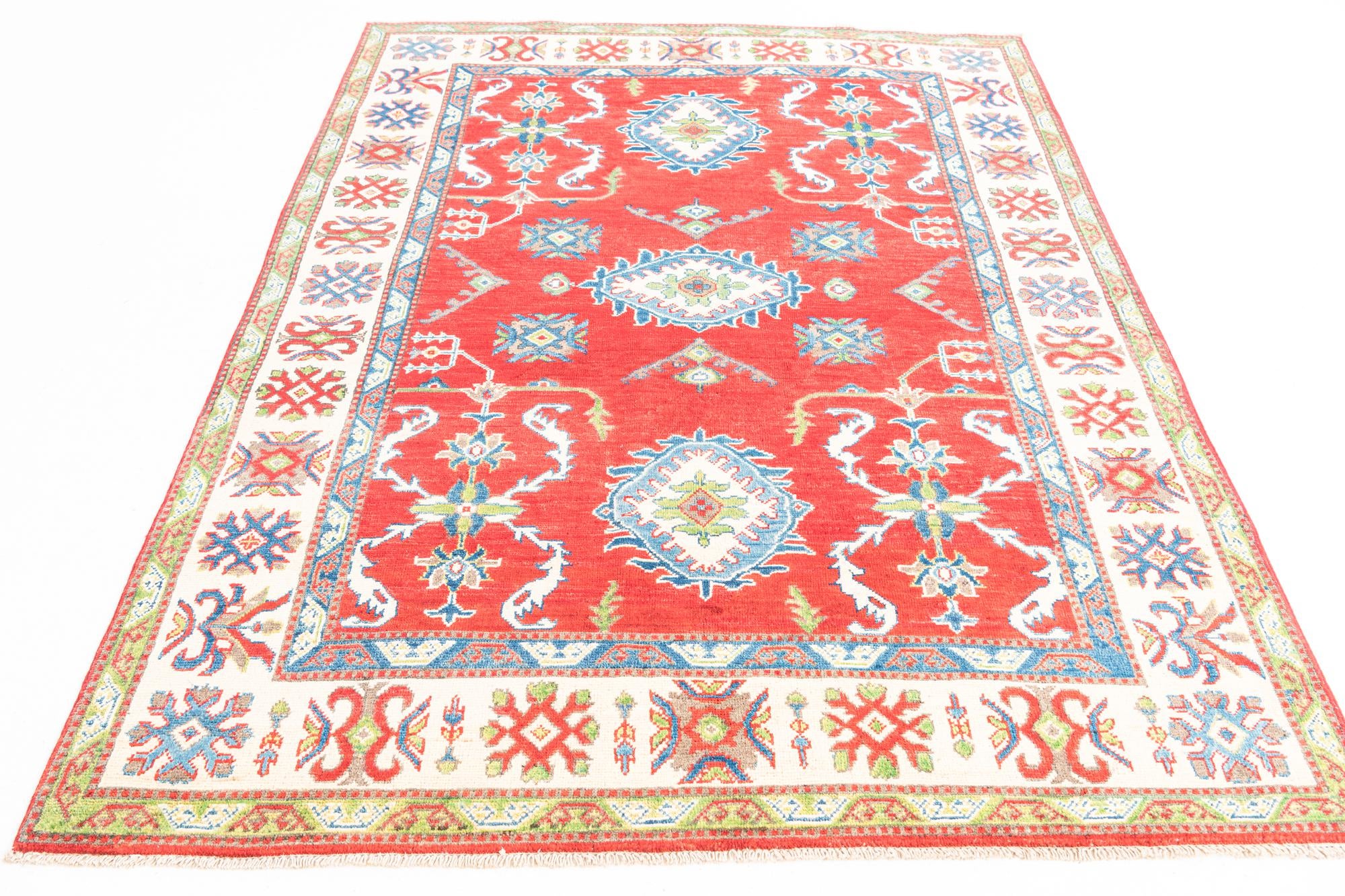 5' x 7' Hand Knotted Kazak Rug