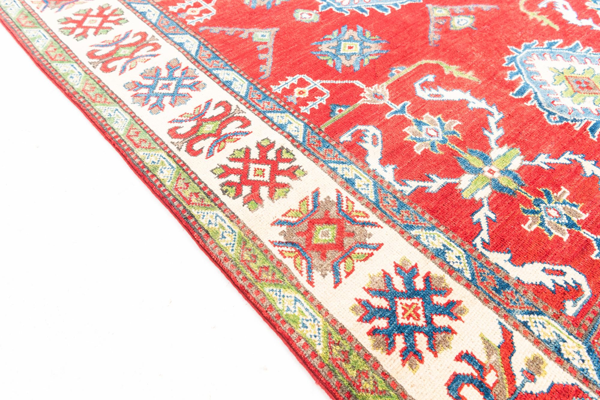 5' x 7' Hand Knotted Kazak Rug