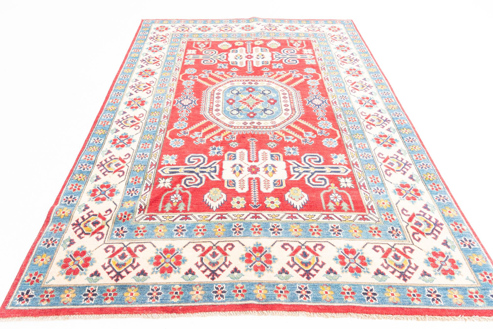 5' 9 x 8' 5 Hand Knotted Kazak Rug
