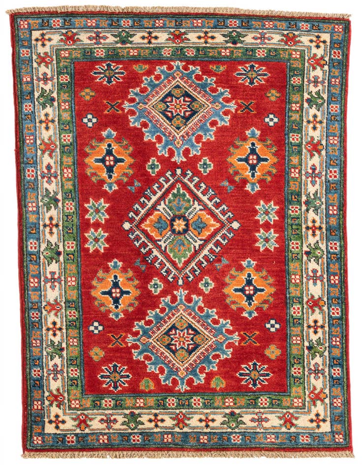 Detail image of 2' 8 x 4' 3 Hand Knotted Kazak Rug