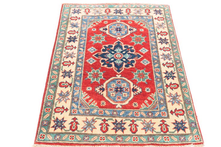 Detail image of 2' 9 x 4' 3 Hand Knotted Kazak Rug