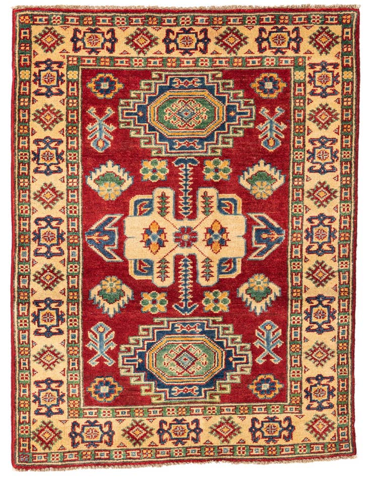 Detail image of 2' 8 x 4' 6 Hand Knotted Kazak Rug