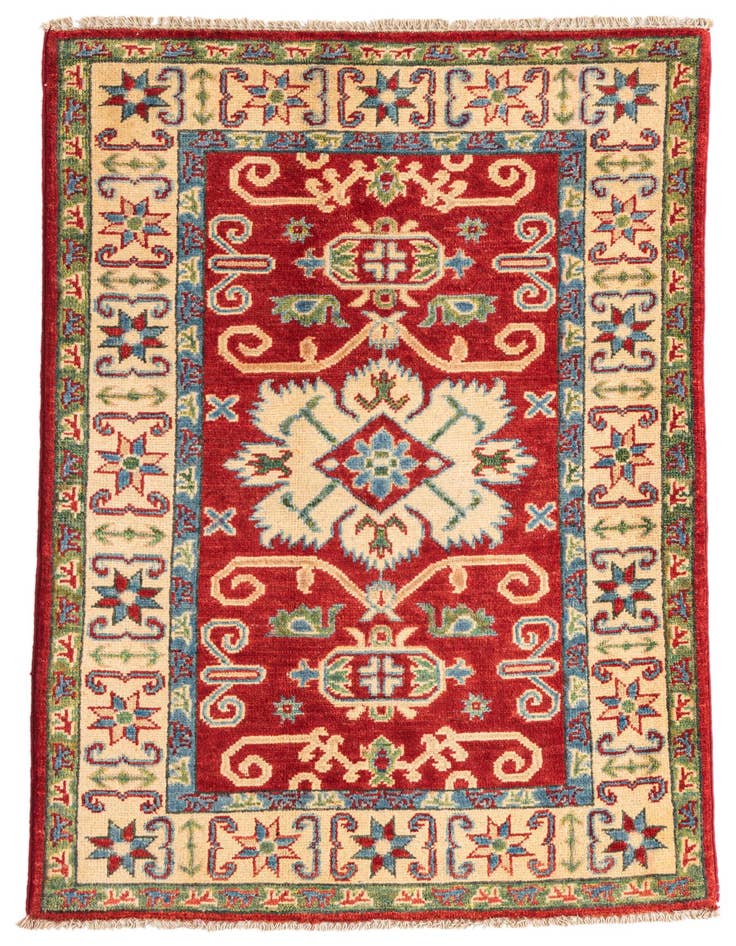 Detail image of 2' 8 x 4' 3 Hand Knotted Kazak Rug