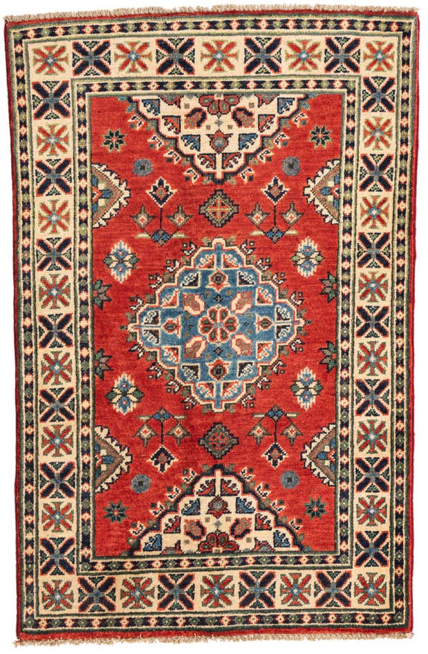 Detail image of 2' 8 x 4' 3 Hand Knotted Kazak Rug