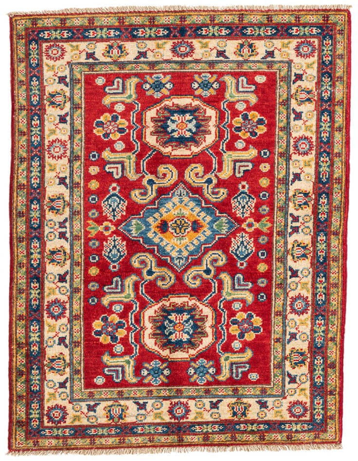 Detail image of 2' 8 x 4' 2 Hand Knotted Kazak Rug