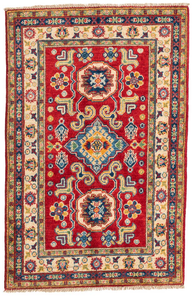 Detail image of 2' 8 x 4' 2 Hand Knotted Kazak Rug