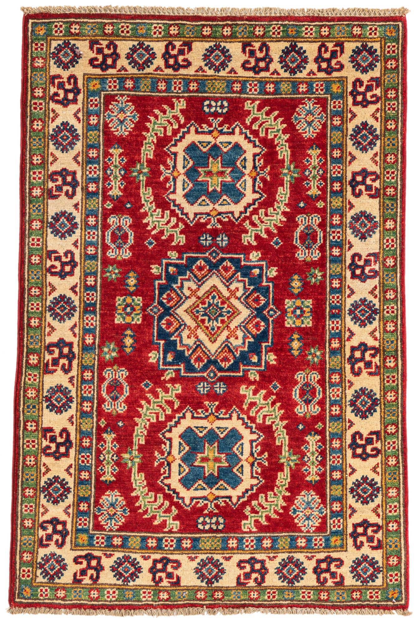 2' 7 x 4' Hand Knotted Kazak Rug