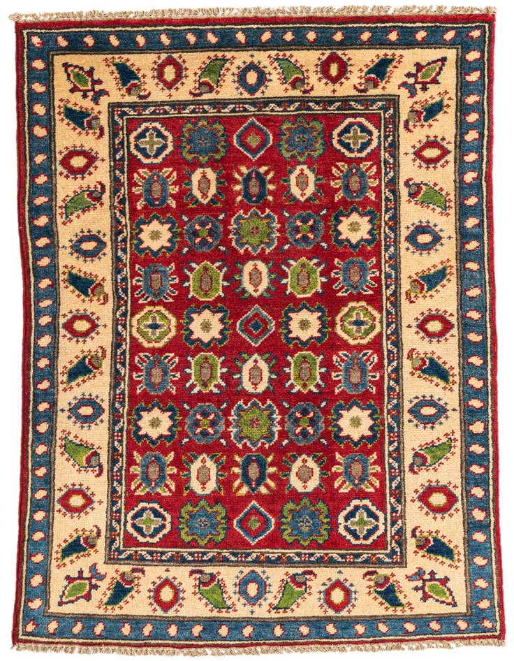 Detail image of 2' 6 x 4' 2 Hand Knotted Kazak Rug