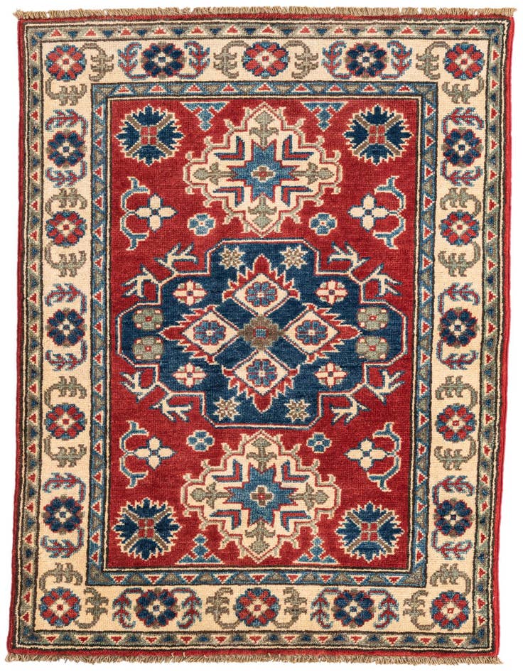 Detail image of 2' 8 x 4' Hand Knotted Kazak Rug