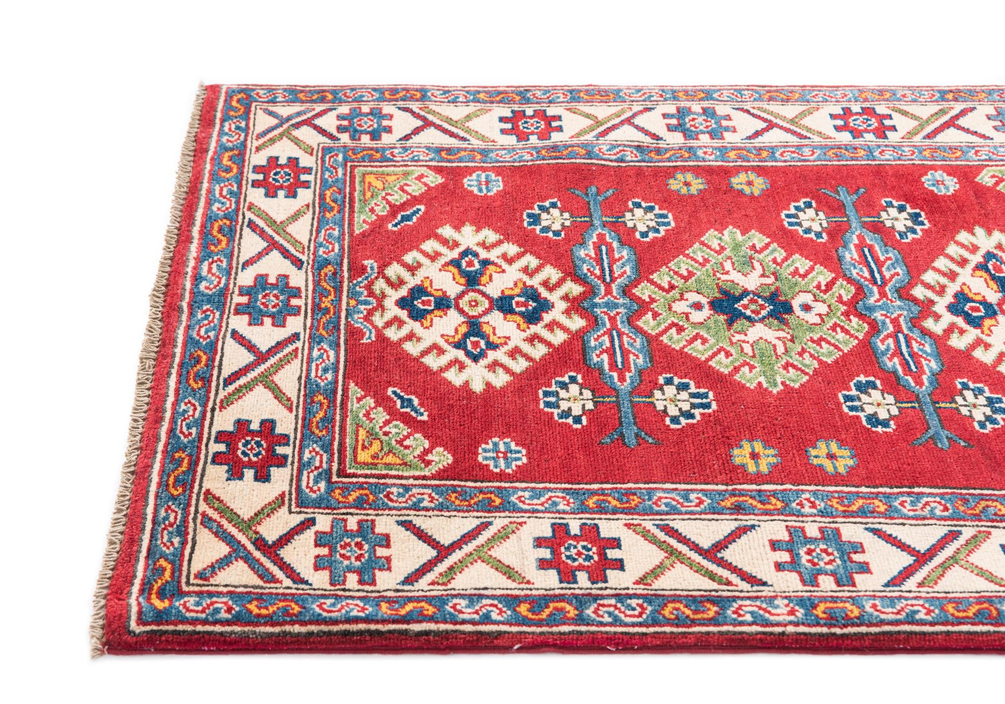 2' 10 x 4' Hand Knotted Kazak Rug