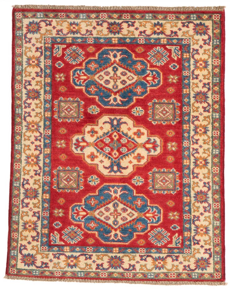 Detail image of 2' 7 x 4' 3 Hand Knotted Kazak Rug