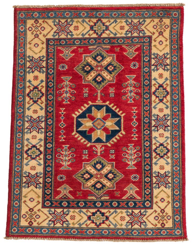 Detail image of 2' 7 x 4' 1 Hand Knotted Kazak Rug