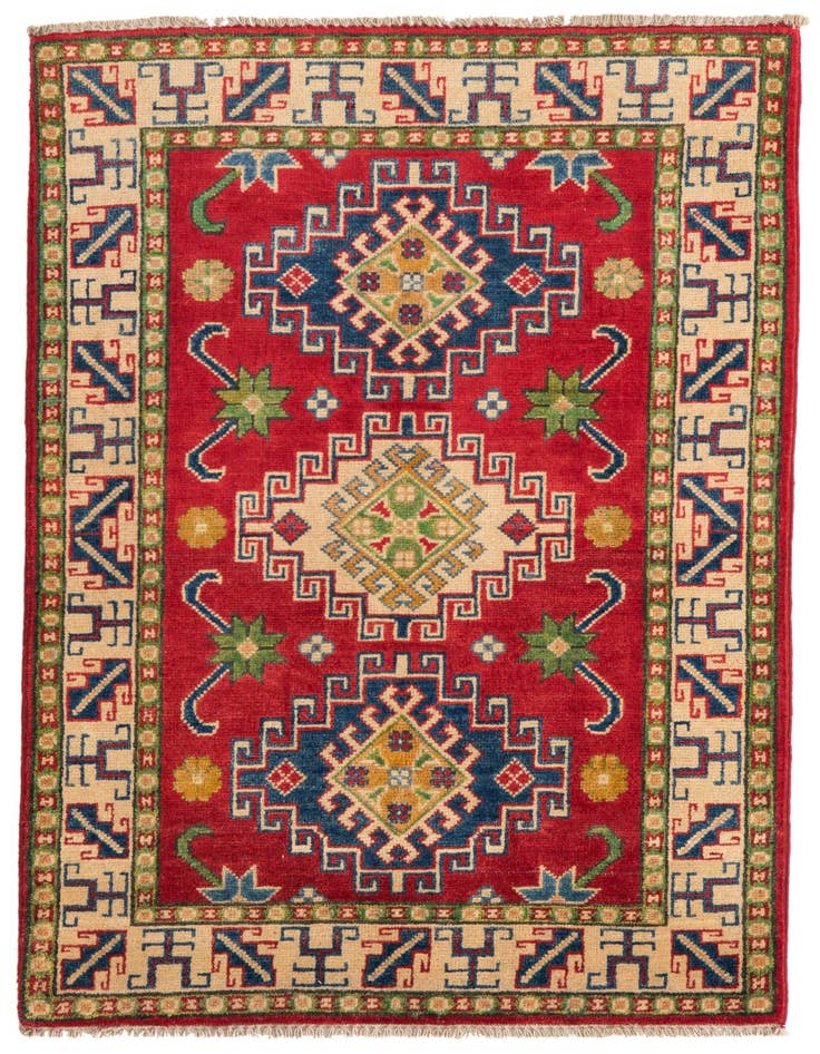 Detail image of 2' 8 x 4' 3 Hand Knotted Kazak Rug