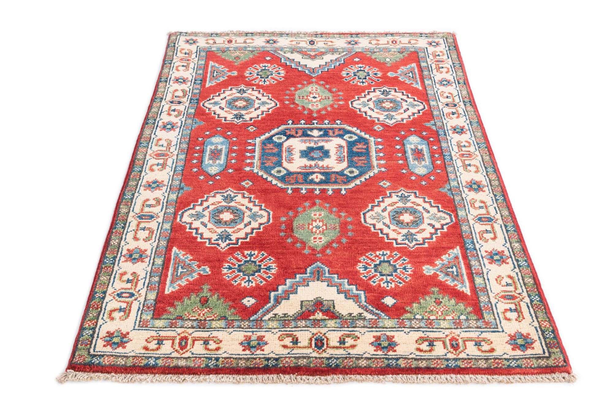 2' 9 x 4' 2 Hand Knotted Kazak Rug
