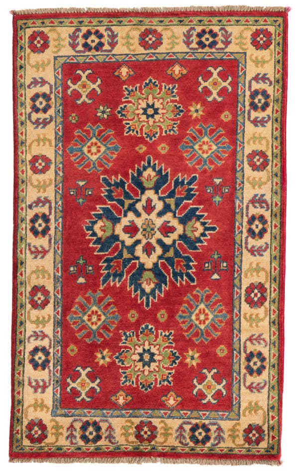 Detail image of 2' 7 x 4' 4 Hand Knotted Kazak Rug
