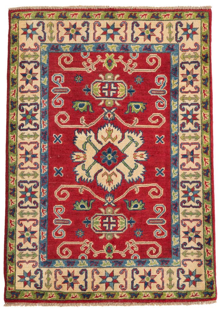 3' x 4' 2 Hand Knotted Kazak Rug