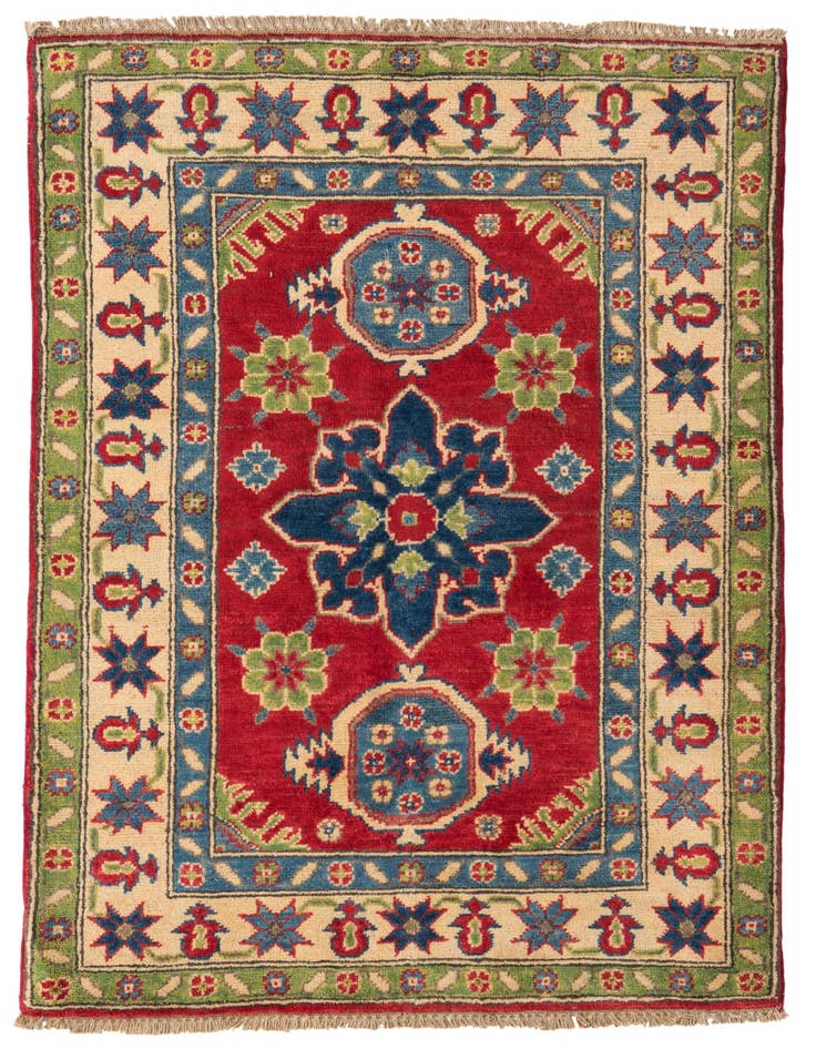 Detail image of 2' 10 x 4' 4 Hand Knotted Kazak Rug