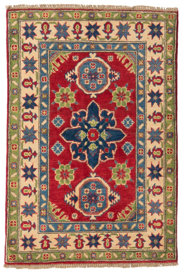 Detail image of 2' 10 x 4' 4 Hand Knotted Kazak Rug