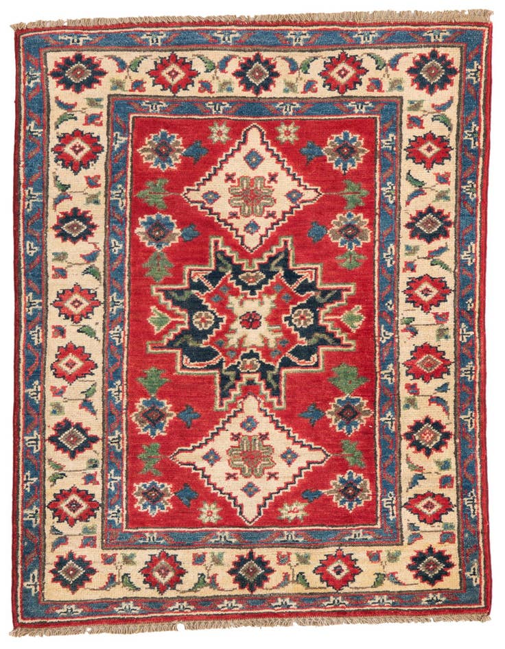 Detail image of 2' 8 x 4' 2 Hand Knotted Kazak Rug