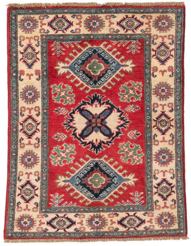 Detail image of 2' 6 x 4' 2 Hand Knotted Kazak Rug