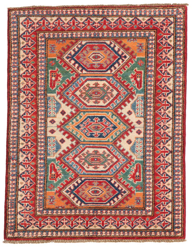 Detail image of 2' 8 x 4' 2 Hand Knotted Kazak Rug