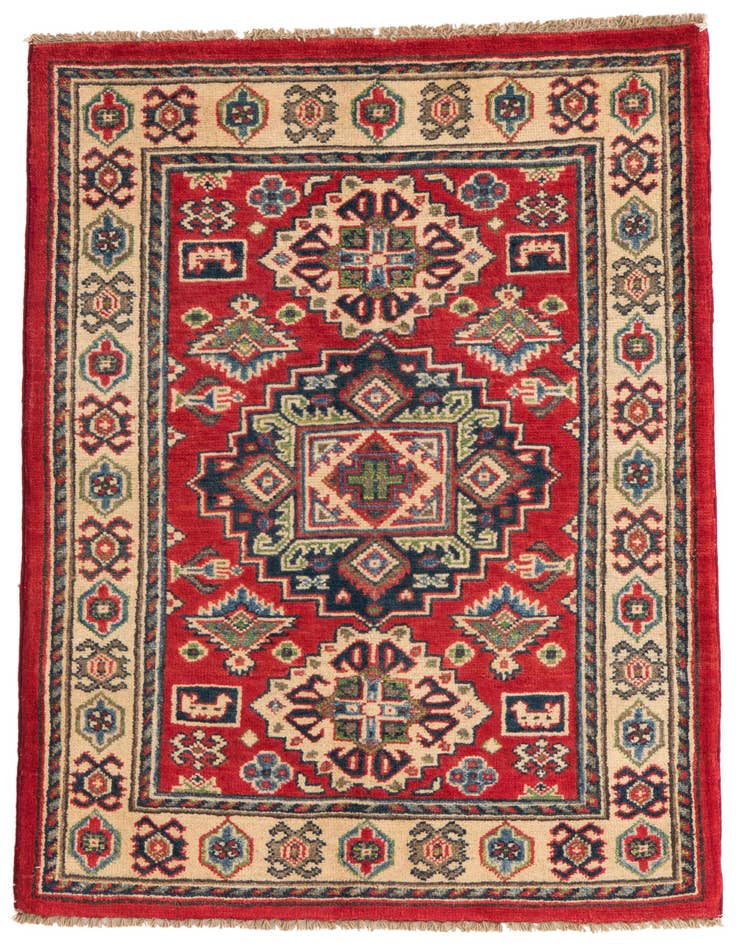 Detail image of 2' 7 x 4' 3 Hand Knotted Kazak Rug