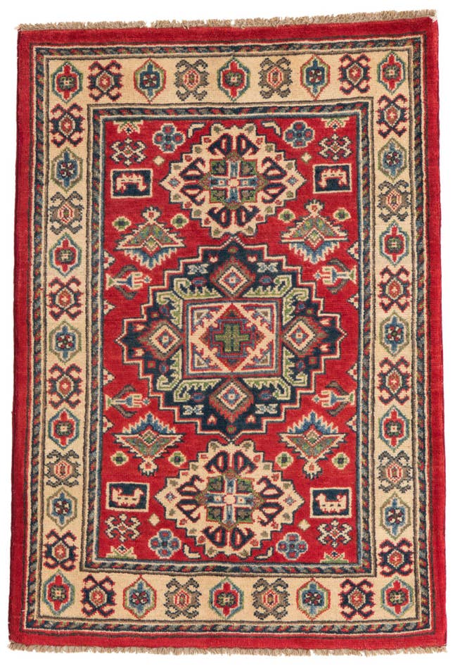 Detail image of 2' 7 x 4' 3 Hand Knotted Kazak Rug