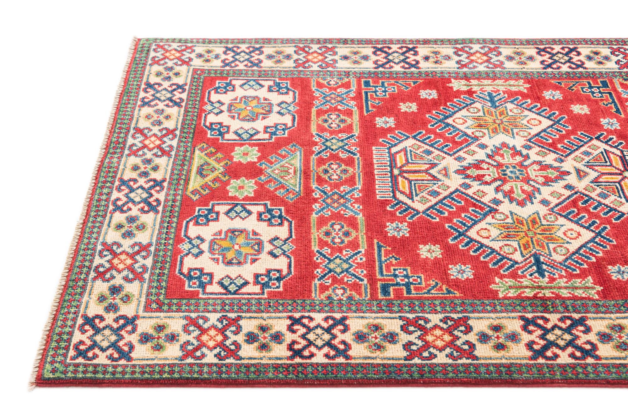 3' 3 x 5' Hand Knotted Kazak Rug
