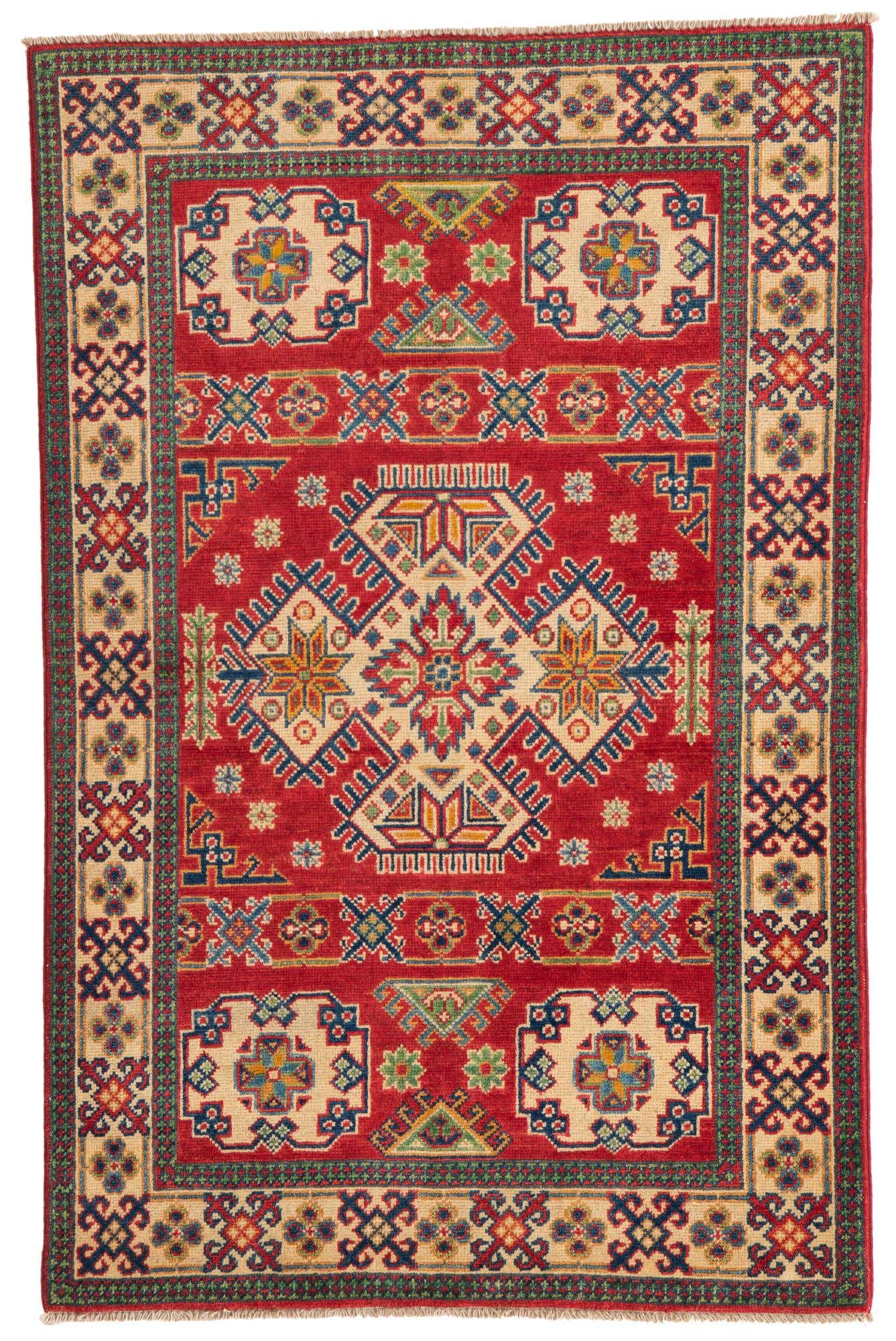 3' 3 x 5' Hand Knotted Kazak Rug