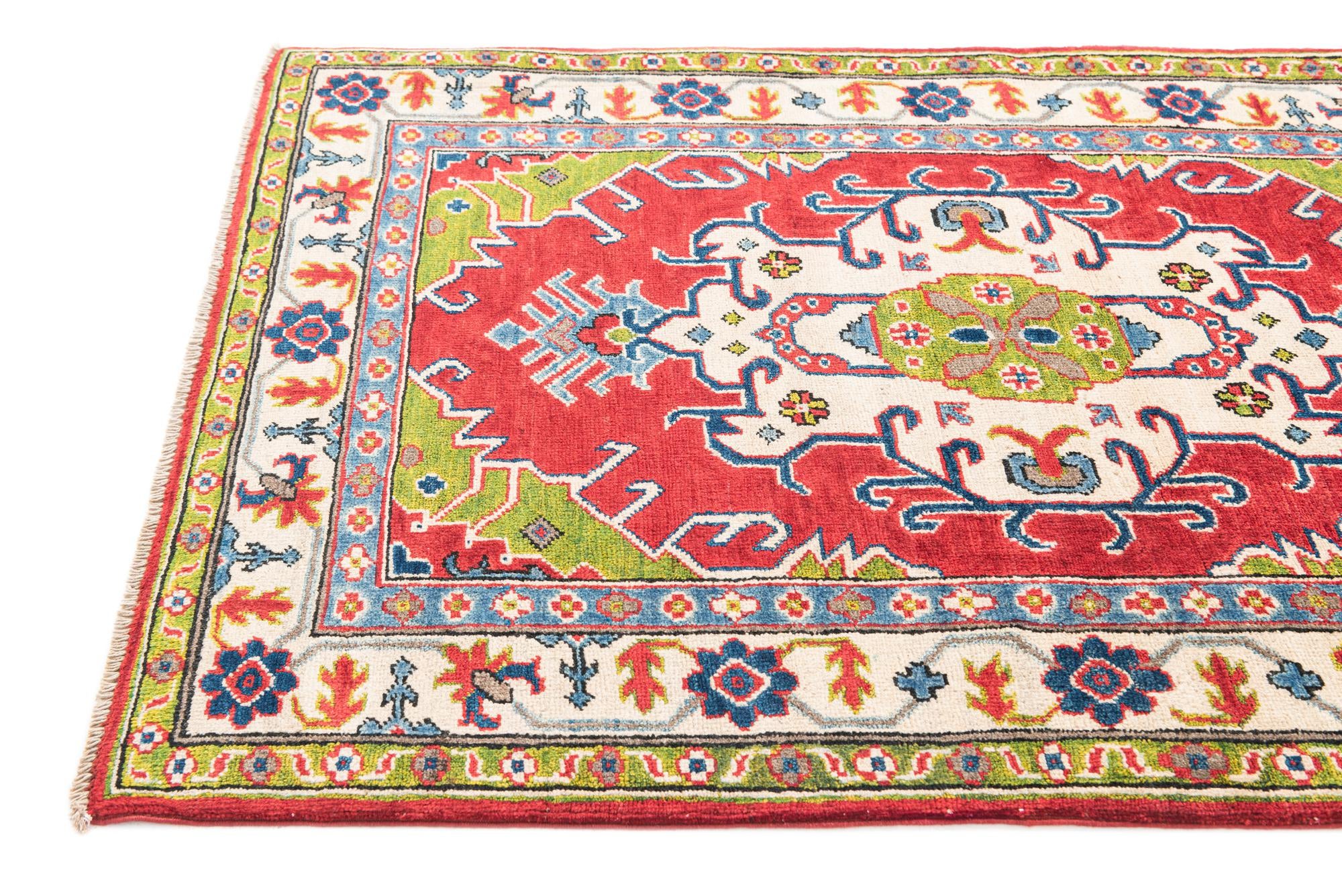 3' 3 x 5' Hand Knotted Kazak Rug