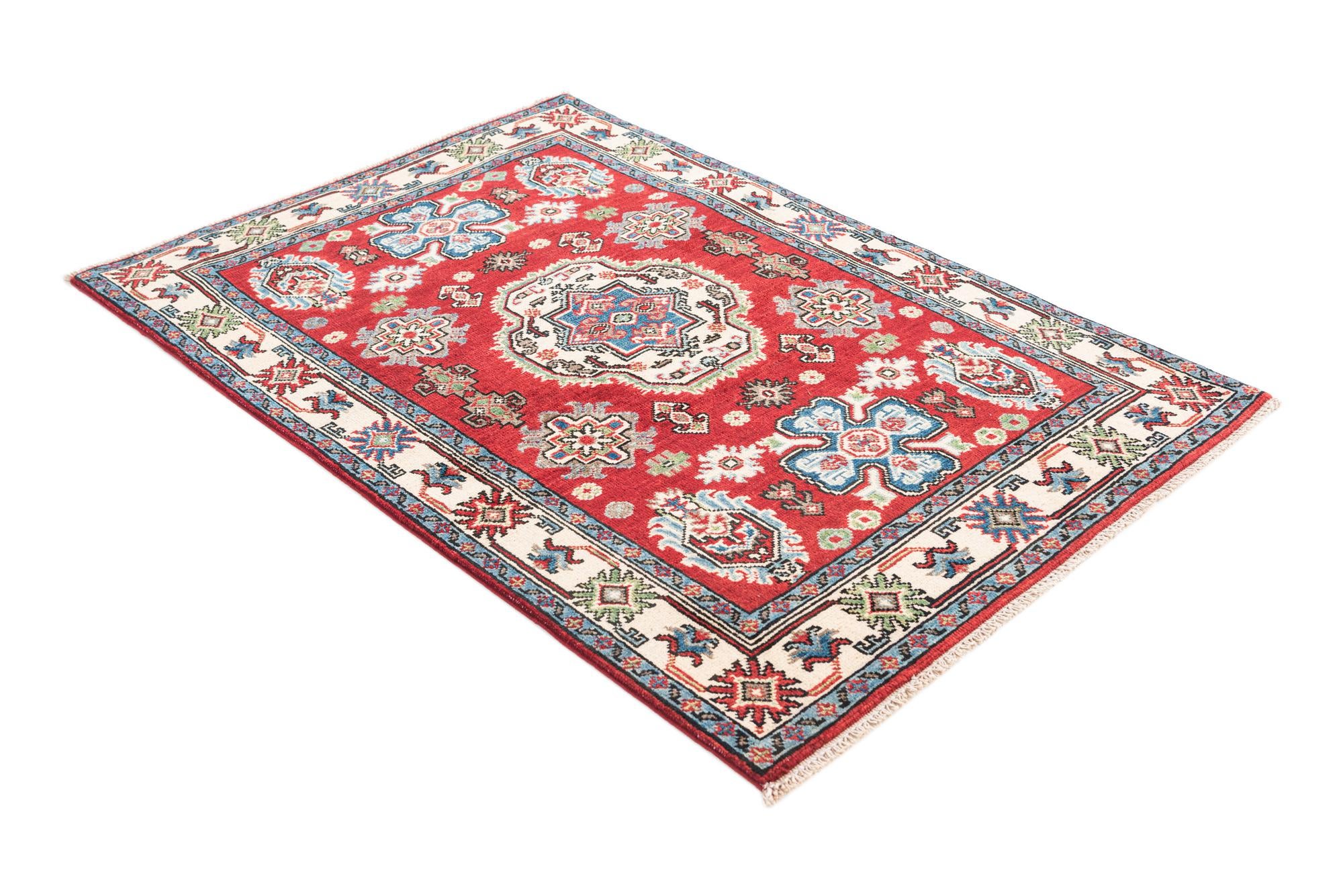 3' 2 x 4' 9 Hand Knotted Kazak Rug