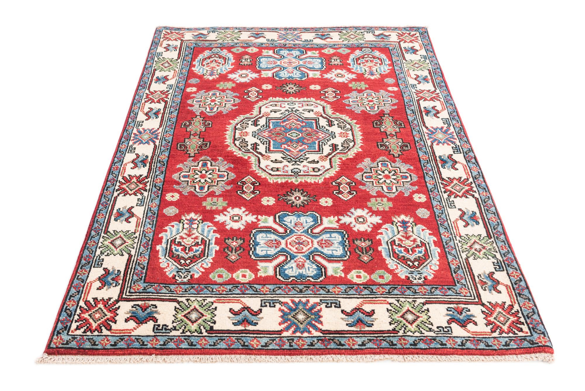 3' 2 x 4' 9 Hand Knotted Kazak Rug