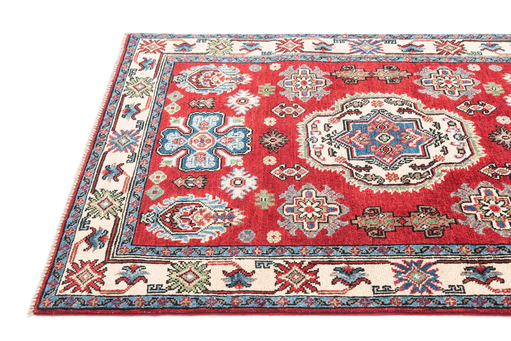 3' 2 x 4' 9 Hand Knotted Kazak Rug