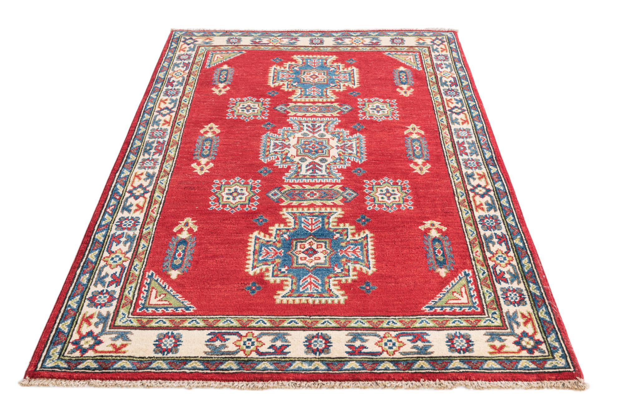 3' 4 x 5' 1 Hand Knotted Kazak Rug