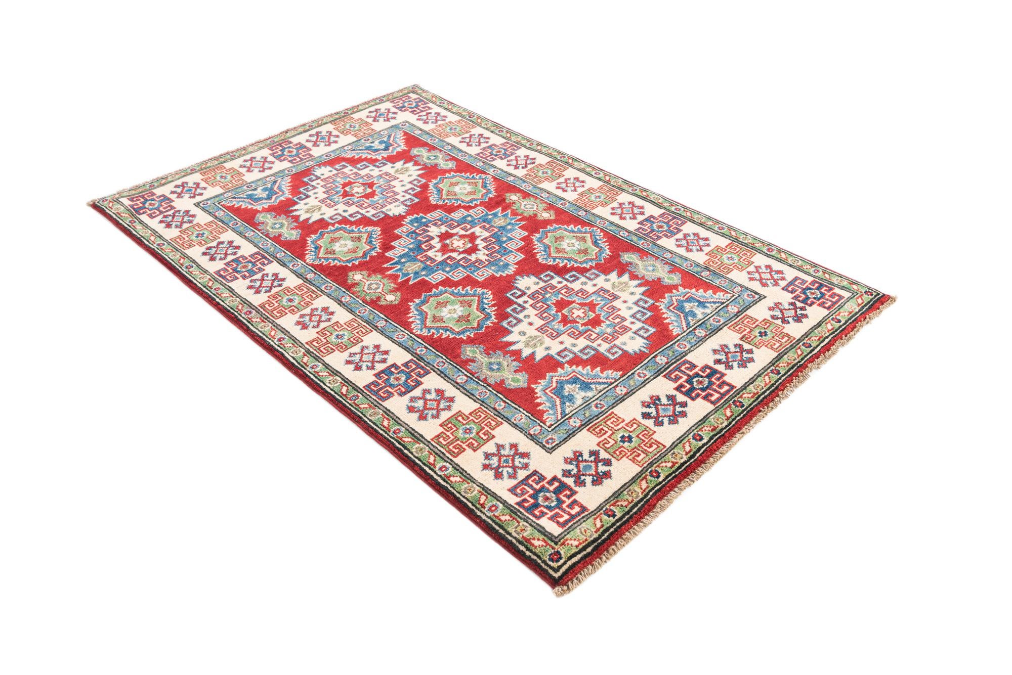 3' 3 x 5' Hand Knotted Kazak Rug