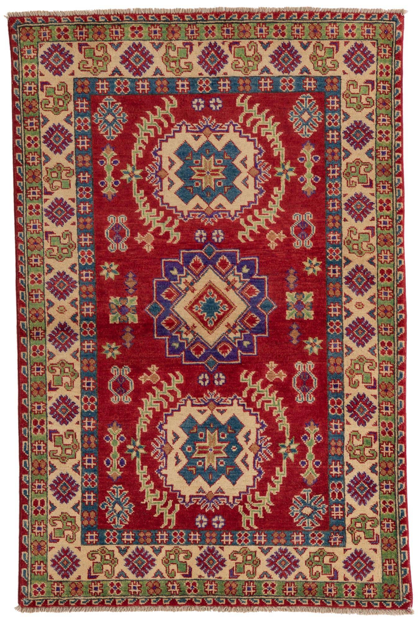 3' 4 x 5' 1 Hand Knotted Kazak Rug