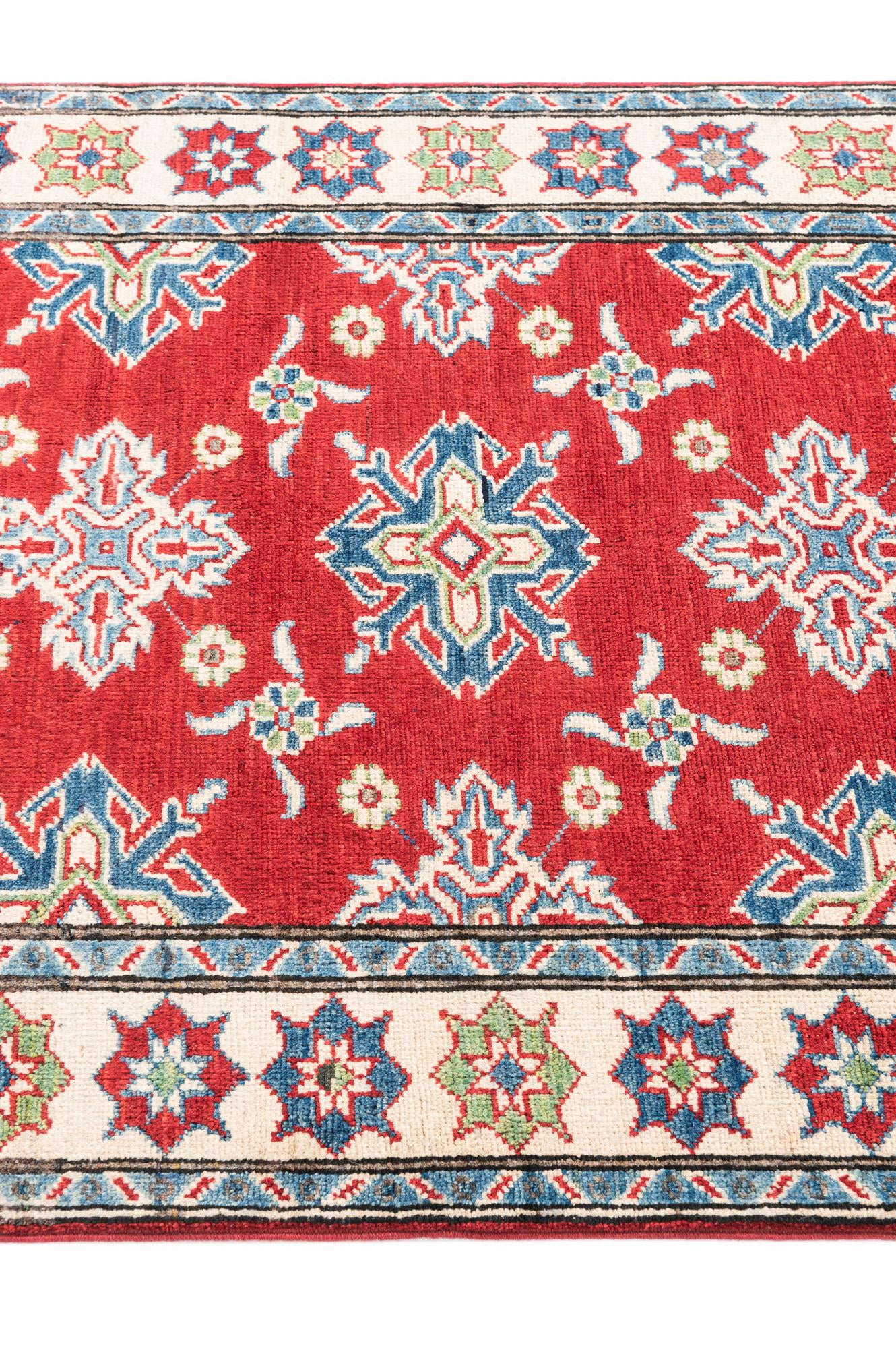 3' 2 x 4' 9 Hand Knotted Kazak Rug