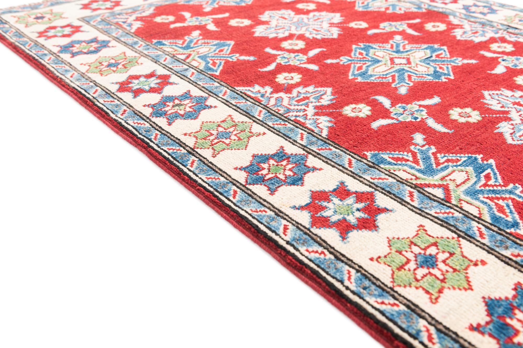 3' 2 x 4' 9 Hand Knotted Kazak Rug