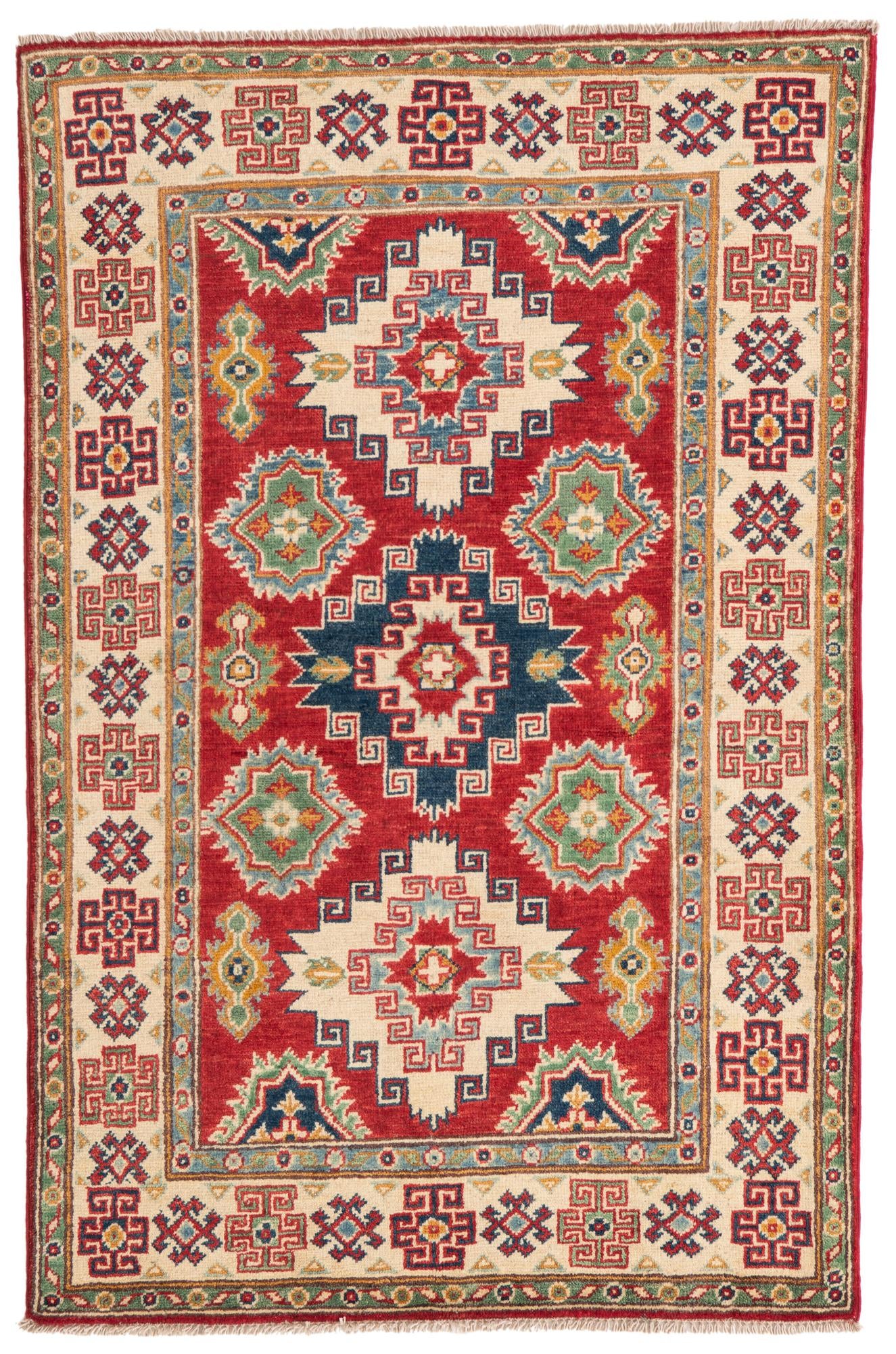 3' 3 x 5' Hand Knotted Kazak Rug