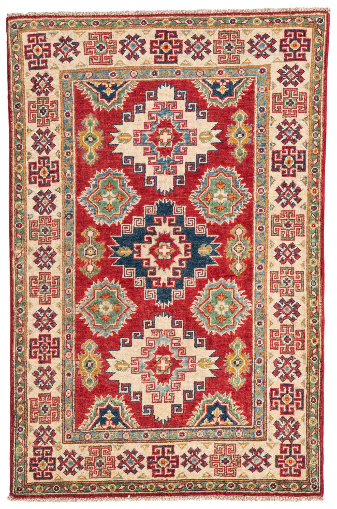 3' 3 x 5' Hand Knotted Kazak Rug