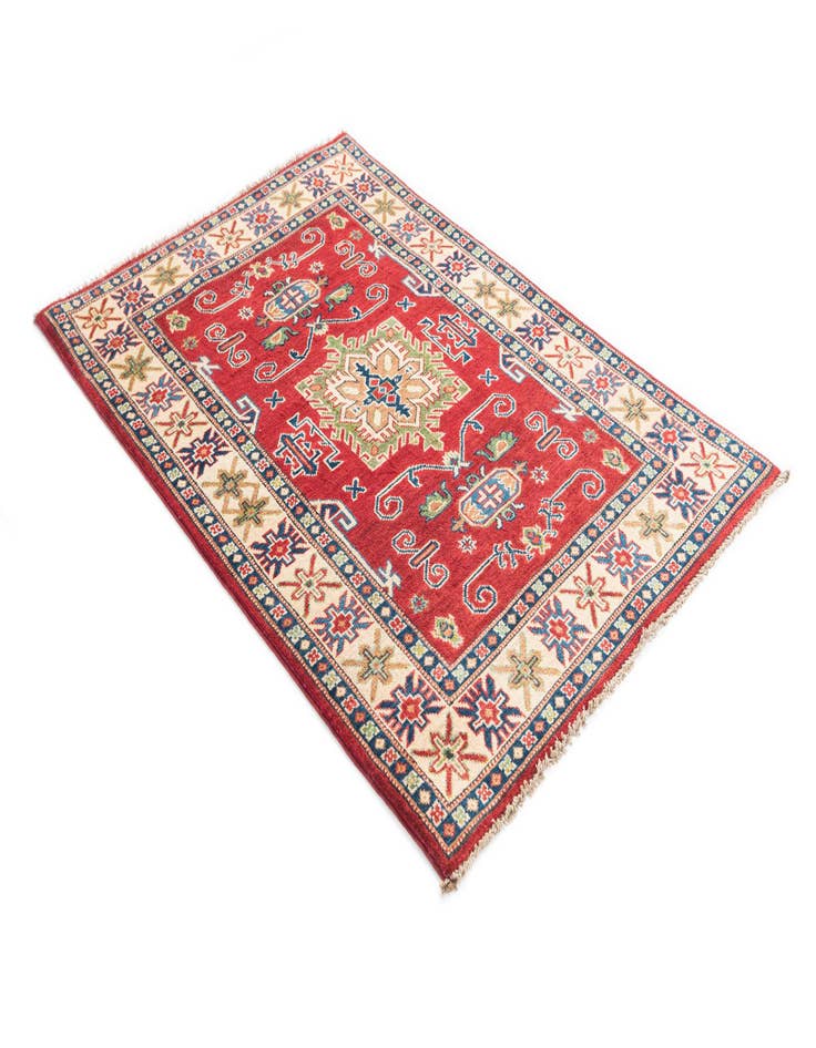 Detail image of 3' 4 x 5'  Hand Knotted Kazak Rug