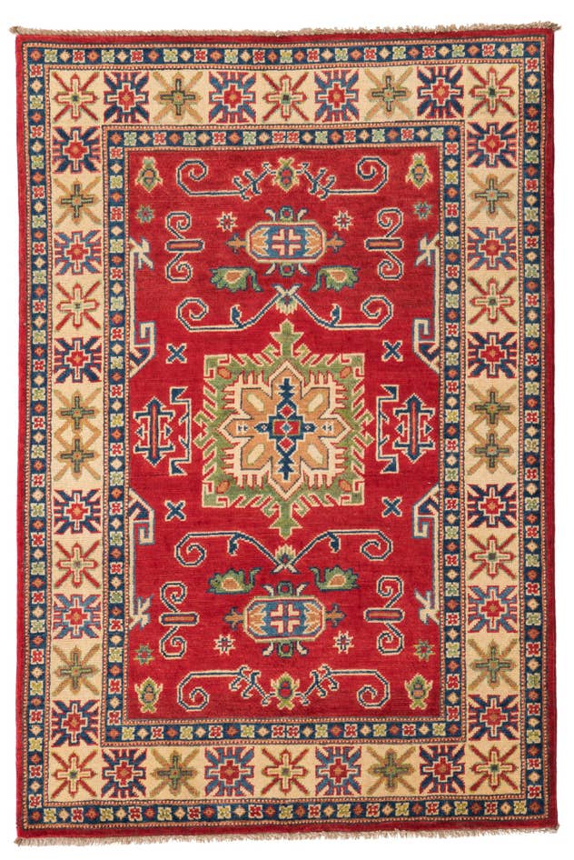 Detail image of 3' 4 x 5' Hand Knotted Kazak Rug
