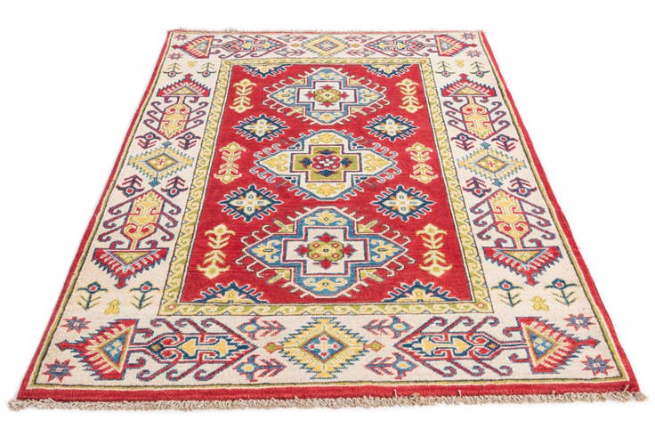 Detail image of 3' 4 x 4' 10 Hand Knotted Kazak Rug