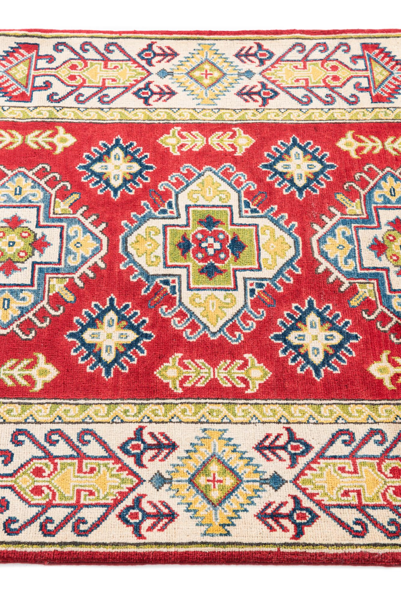 3' 4 x 4' 10 Hand Knotted Kazak Rug