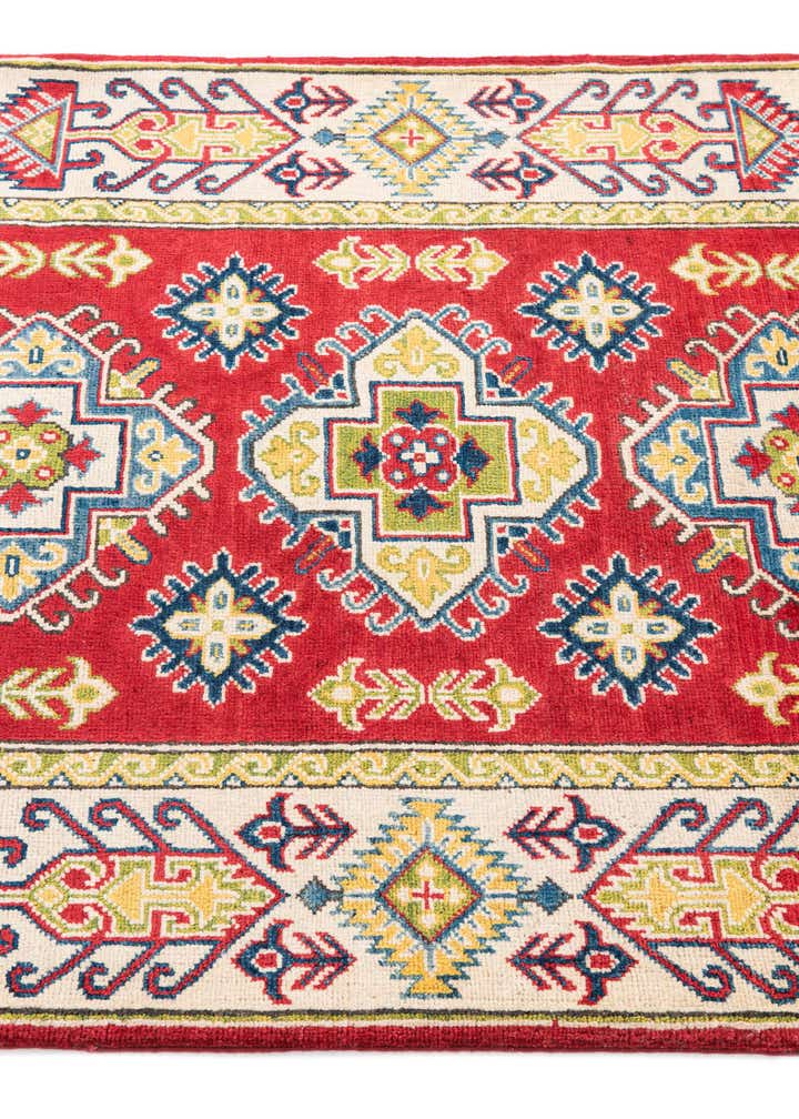 3' 4 x 4' 10 Hand Knotted Kazak Rug