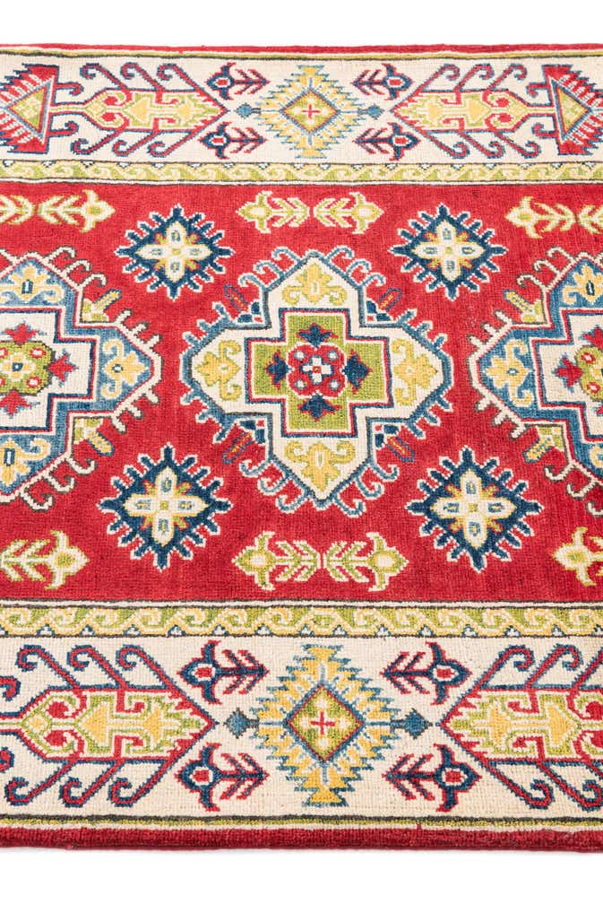 3' 4 x 4' 10 Hand Knotted Kazak Rug