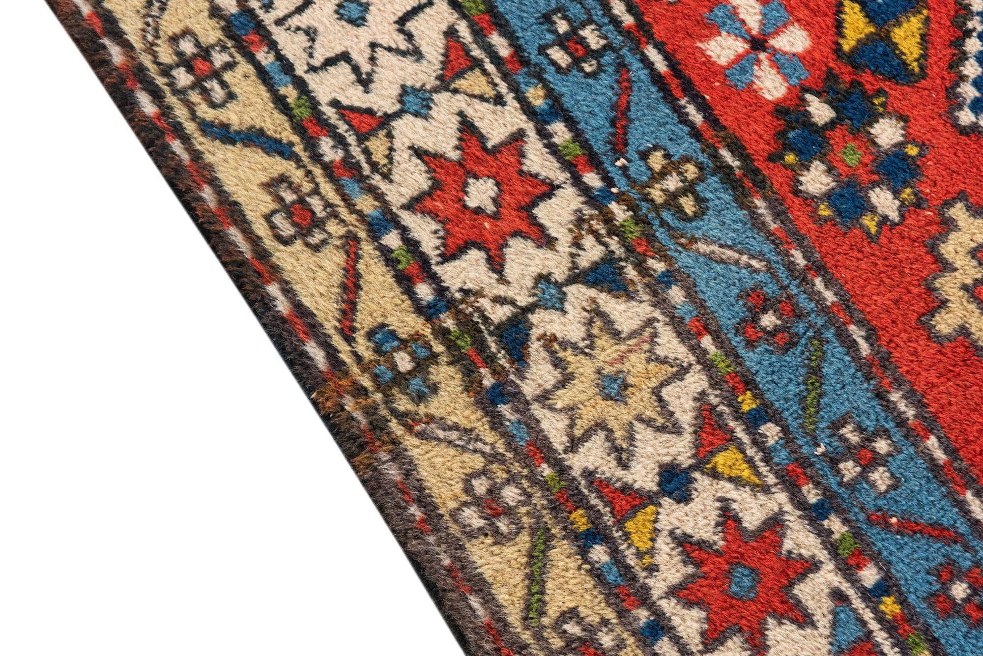 4' 6 x 7' 1 Hand Knotted Kazak Oriental Wool Rug